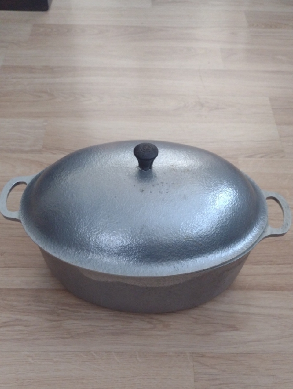 Hammered Aluminum Oval Shaped Roaster Molded Handles Cookware Club
